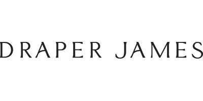 The image shows a logo with text that reads 'Draper James,' which is likely the name of a brand, possibly associated with clothing or accessories.